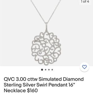 QVC 3.00 cutter cubic zirconia simulated diamond sterling silver